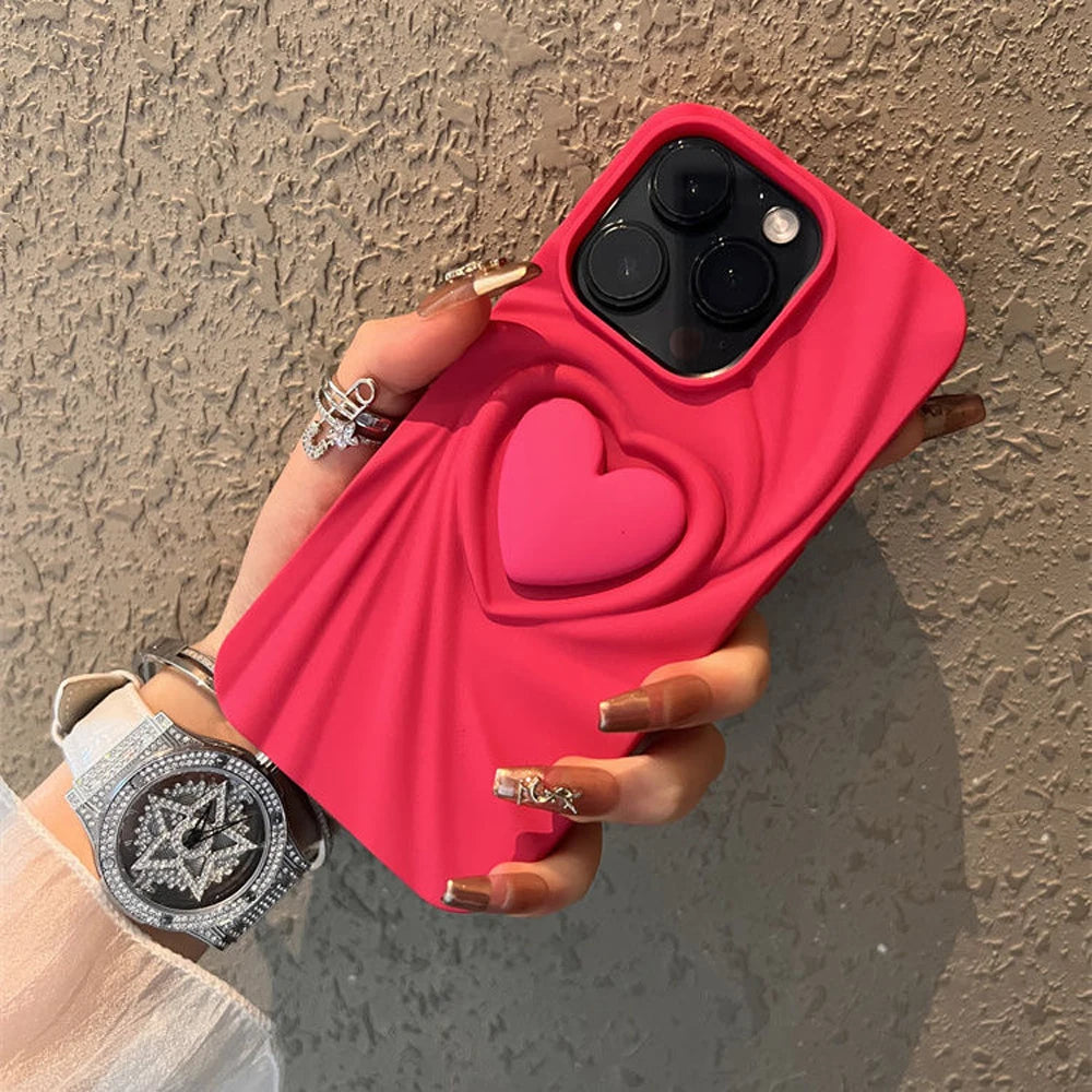 capa de telemovel satin heart cor rosa