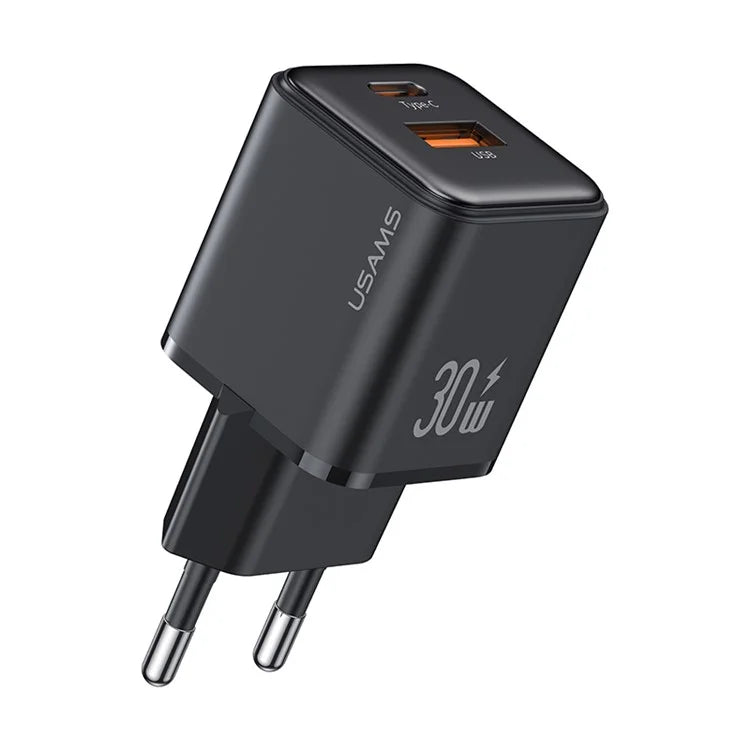 Adaptador de Carregador USAMS 30W PD com Porta Dupla Tipo C + USB-A