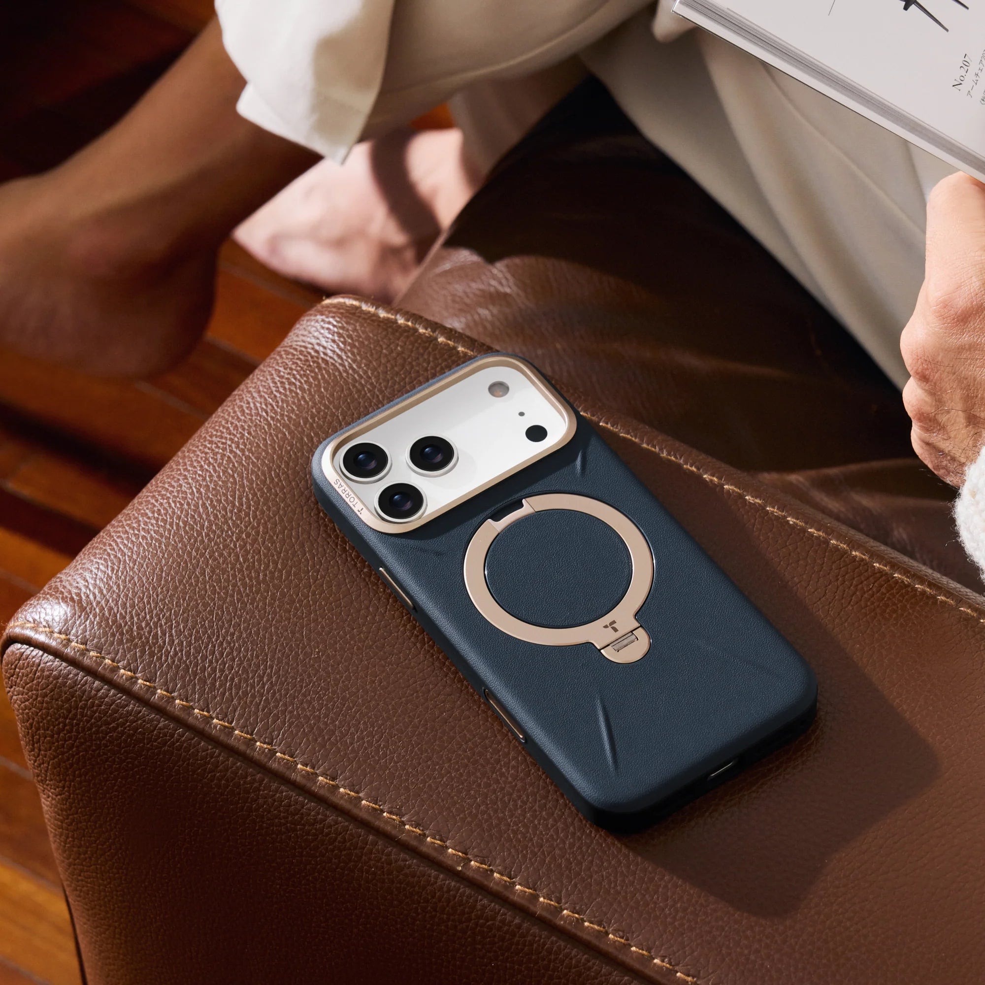 Torras Ostand Premium Leather Case for iPhone 17 Pro Max