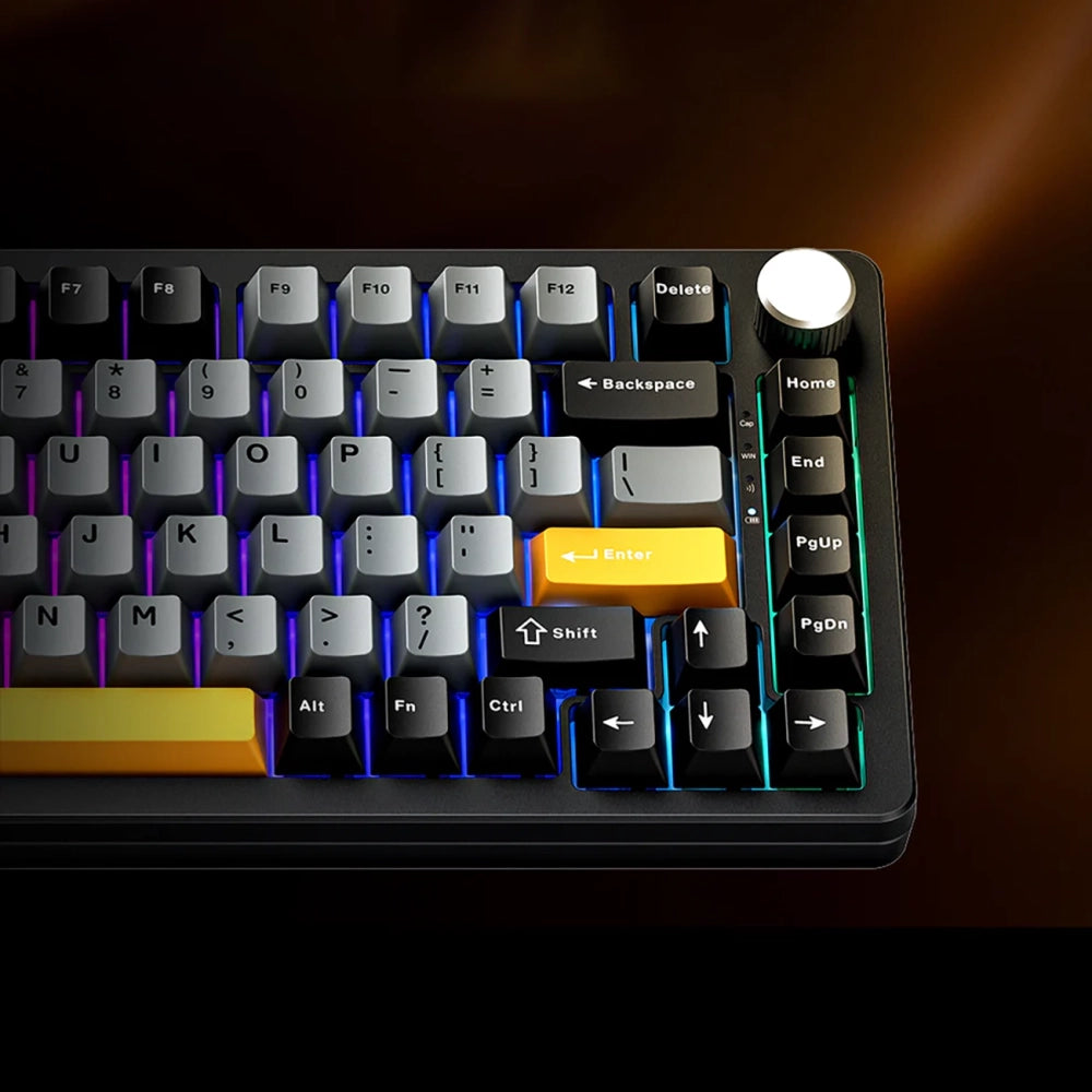 Teclado Mecânico Gaming Machenike K600-B82W Wireless RGB 75%