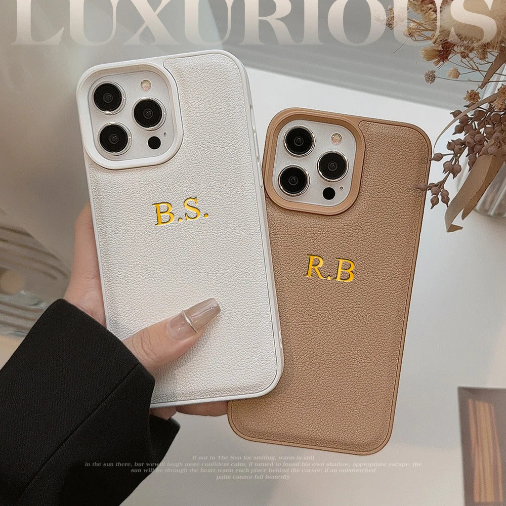 Personalized Leather Cover with Initials