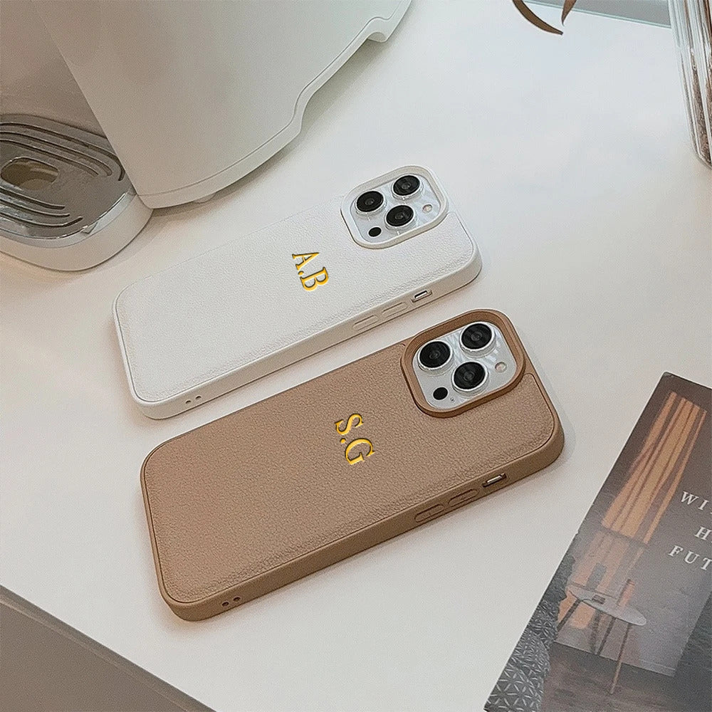 Personalized Leather Cover with Initials