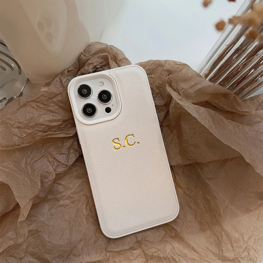 Personalized Leather Cover with Initials