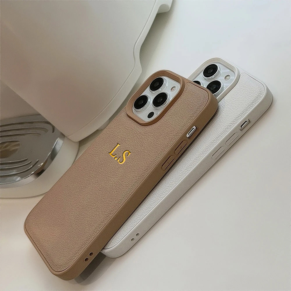 Personalized Leather Cover with Initials