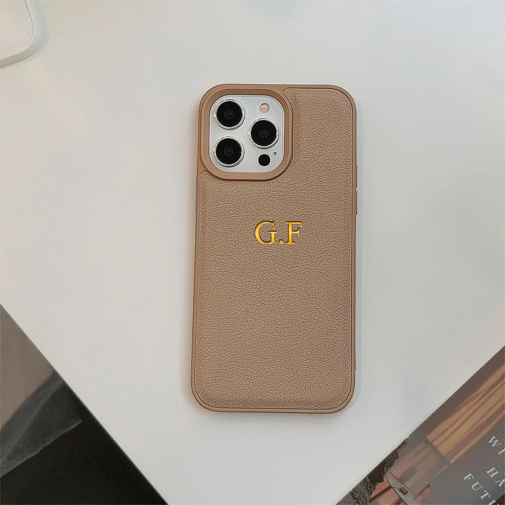 Personalized Leather Cover with Initials