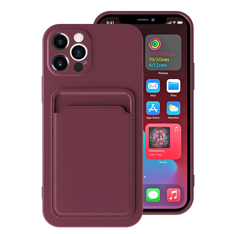 Card Slot Silicone Capas de Telemóvel